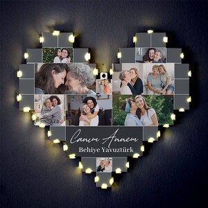 Mother&#39;s gift lighted heart Board, Mother&#39;s day gift, Personalized led lighted heart board, Christmas gift night light