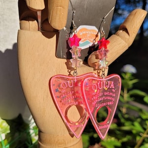 Ouija Planchette Dangle Earrings (Multi color options)