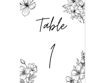 Floral Table Number 1-10