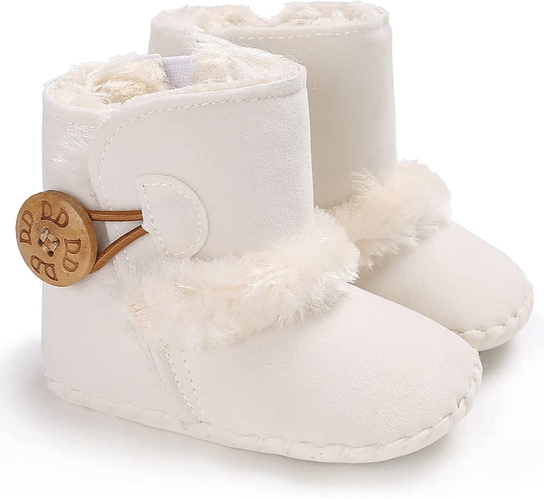 Toddler Newborn Baby Girls Boys Warm Thick Fluffy Padded Snow Boots Little Kids First Walkers Booties Crib Shoes 0-18 Months 