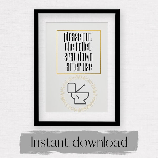 Please Put The Toilet Seat Down Sign Etsyde
