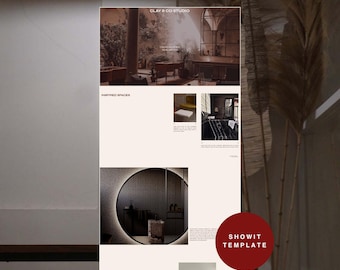 Showit Website Template for Interior Designers & Photographers | Minimal Editorial Website | Instant Download