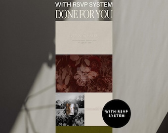 Custom Wedding Website Design, Elegant Bridal Site With RSVP (One Day Turnaround)