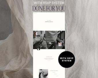 Custom Wedding Website Design, Elegant Bridal Site With RSVP (One Day Turnaround)