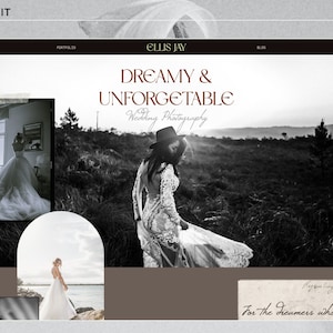 Showit Website Template | Moody Editorial Showit Template for photographers includes copywriting guide, SEO guide and a free lead magnet image 1