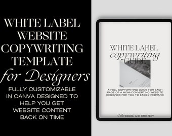 White Label Website Copywriting Template - Perfect for website designers to send to clients to get website content on time