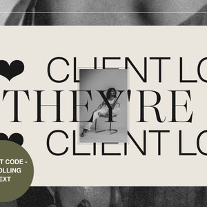 Showit Template | Marquee Text Showit Canvas Add-On | Notion Template mit komplettem Training inklusive
