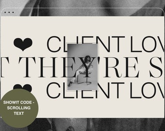 Showit Template | Marquee Text Showit Canvas Add-On | Notion Template with full training included