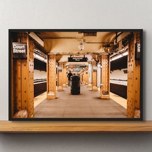 Symmetrical Shot of NYC Subway Platform