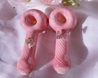 4” or 5” milky pink swirly pipe, pretty cute girly <3