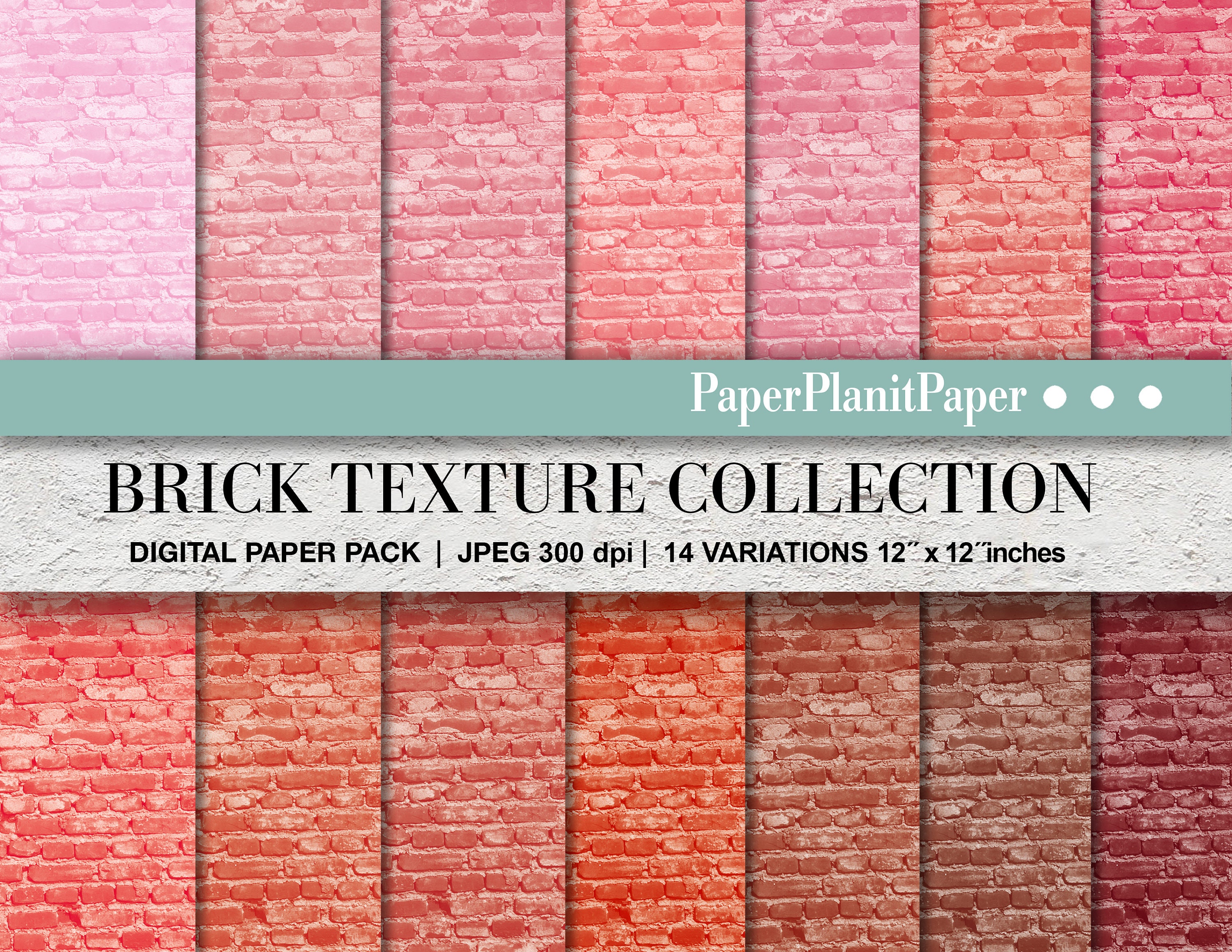 Instant Download of 14 Red Brick Pattern Papers Etsy