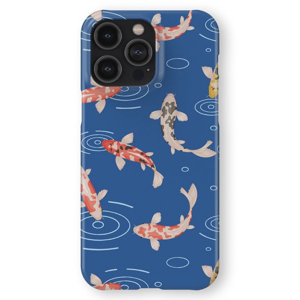 JAPANESE KOI Fish Blue Case for iPhone 14 iPhone 13 iPhone 12 iPhone Mini 11 Pro Max Se 2 2020 for iPhone X Xs XR 7 8 Tough Case and Slim