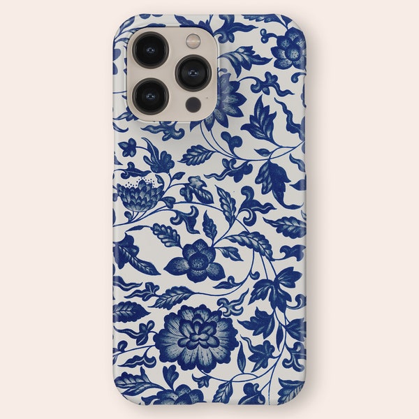 PORCELAIN FLOWERS Blue White Design iPhone Case for iPhone 15 14 13 12 Mini 11 Pro Max Se 2 2020 for iPhone X Xs XR 7 8 Tough and Slim