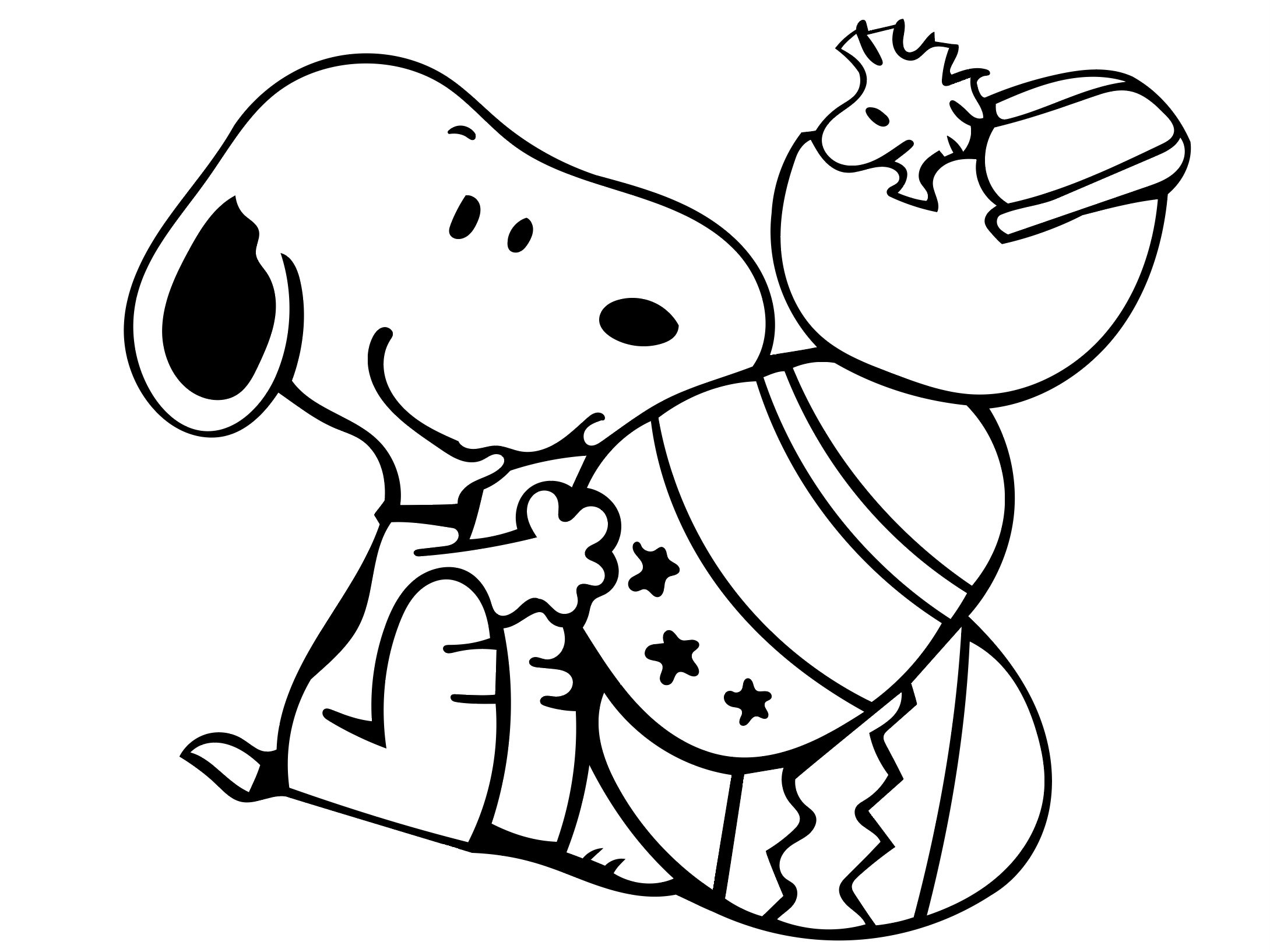 Snoopy And Woodstock Christmas Coloring Pages