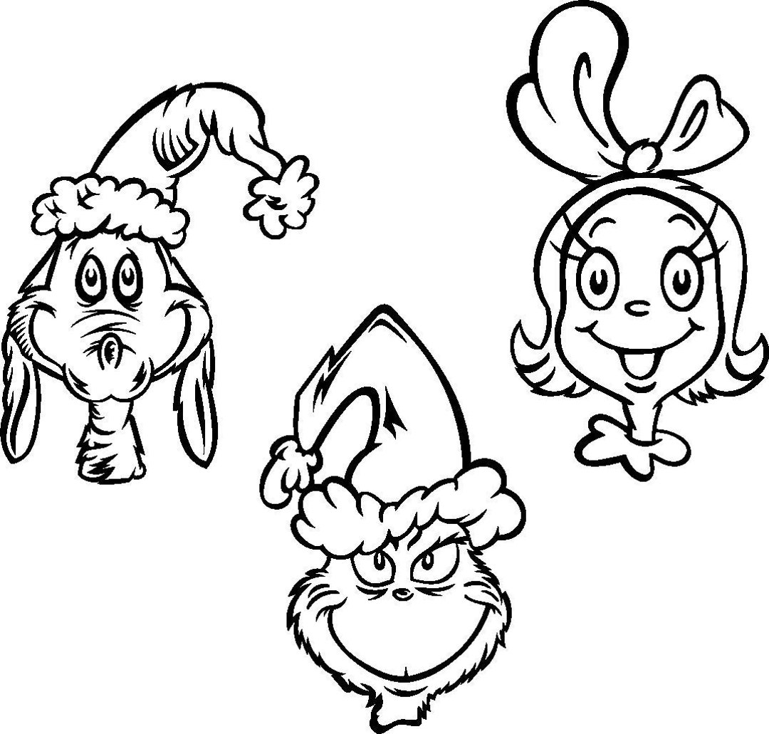 Cindy Lou Max And Grinch Trio Coloring Bundle PNG Etsy Australia