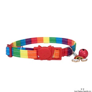 Rainbow Striped Collar, Cat Collar, Kitten Collar, Small Dog Collar, Breakaway Collar, Non-Breakaway Collar, Custom Collar