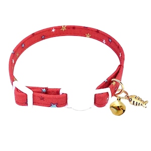 Red Star Cat Collar, Star Kitten Collar, Star Dog Collar, Cute Christmas Collar, Red Cat Collar, Cherry Red Cat Collar, Breakaway Cat Collar