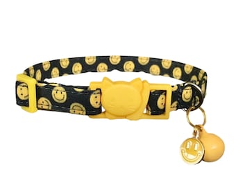 Smiley Face Cat Collar Smiley Face Kitten Collar Smiley Face Dog Collar Happy Cat Collar Happy Kitten Collar Happy Dog Collar Breakaway Smil