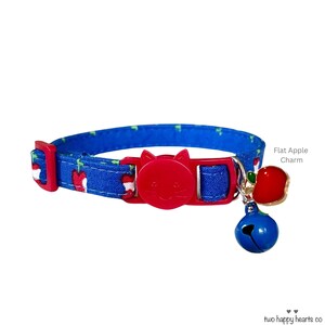 Apple Cat Collar Apple Kitten Collar Apple Dog Collar School Cat Collar for Teacher Pet Collar With Apples for Cat Collar with Bell and Char