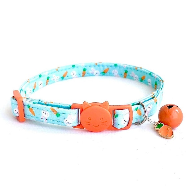 Cat Collar Bunny Kitten Collar For Easter Carrot Dog Collar Gift for Cats Easter Rabbit Kitten Collar with Bells for Cats Custom Accessories
