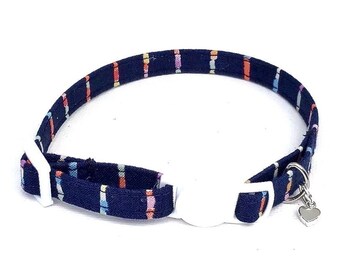 Navy Blue Cat Collar, Blue Kitten Collar, Dark Blue Cat Collar, Small Dog Collar, Yorkie Dog Collar, Polka Dot Cat Collar, Boy Cat Collar