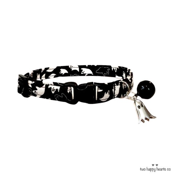 Ghost Cat Collar: Halloween Breakaway Kitten Collar with Bell