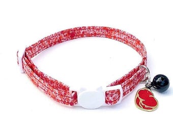 Blood Splatter Cat Collar Meat Lover Breakaway with Bell for Small Dogs and Kittens
