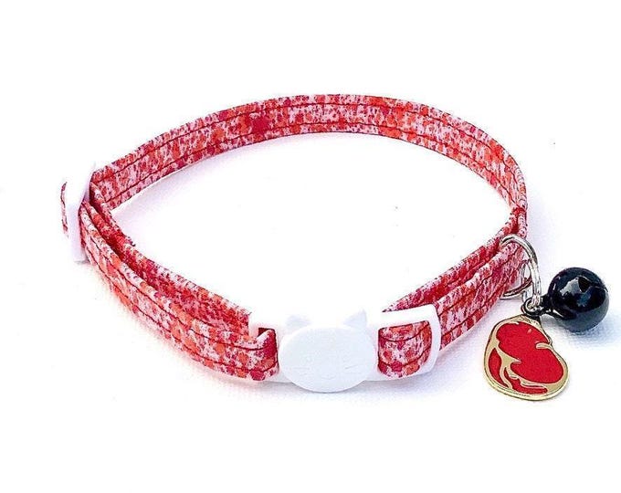 Blood Splatter Cat Collar Meat Lover Breakaway with Bell for Small Dogs and Kittens