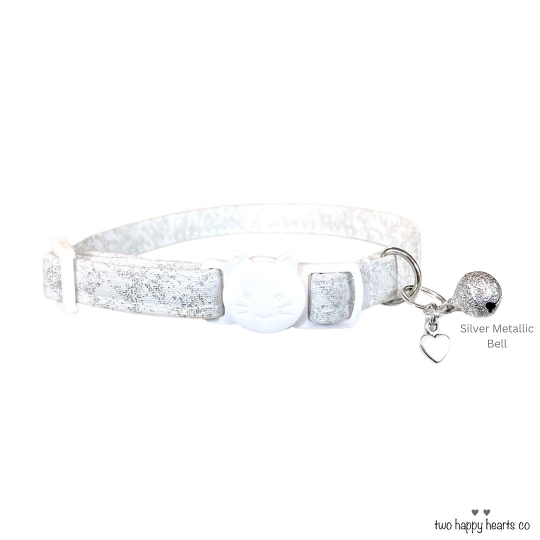 White Glitter Cat Collar, Glitter Kitten Collar, Glitter Small Dog