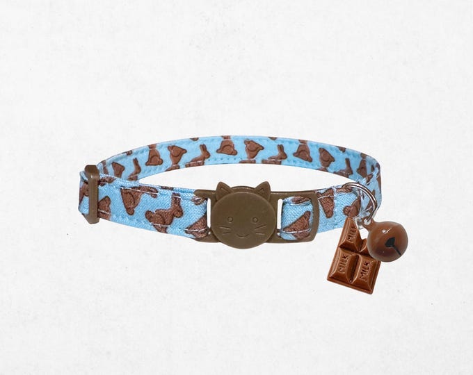 Bunny Cat Collar Breakaway - Cotton Fabric for Sping with Bell and Charm Customizable