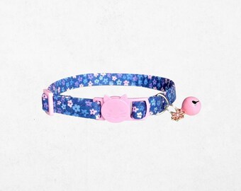 Spring Cat Collar - Flower Adjustable Breakaway Safety Collar with Bell