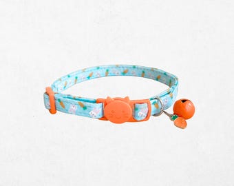 Bunny & Carrot Cat Collar – Easter Kitten Collar with Bell, Adjustable Breakaway