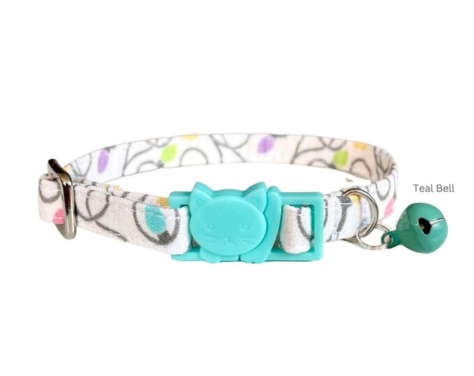 Christmas Lights Cat Collar with Breakaway Buckle and Bell