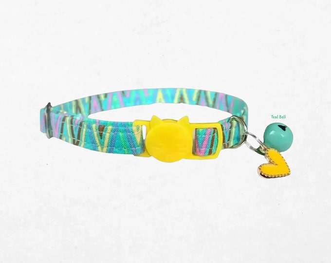 Breakaway Cat Collar with Bell & Charm: Fun Kitten Collar