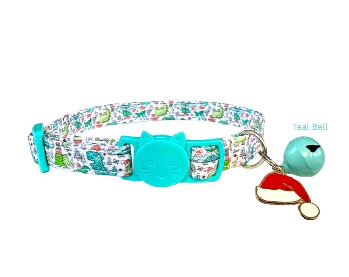 Christmas Dinosaur Pet Collar – Breakaway Cat, Small Dog Collar