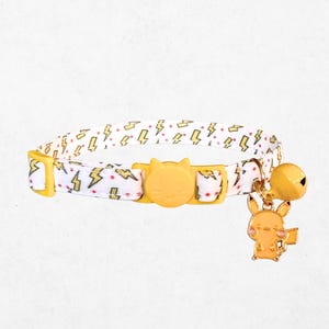 Pikachu Cat Collar - Breakaway, Lightweight Pokemon Theme Fabric, Customizable