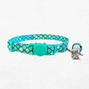 Mermaid Fish Scale Cat Collar with Breakaway Buckle