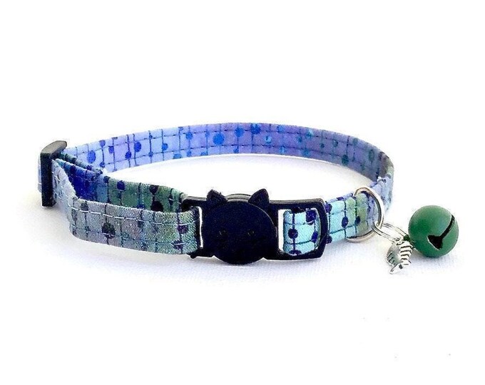 Tie Dye Cat Collar, Breakaway Kitten Collar with Bell