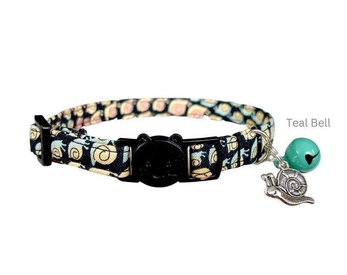 Snail Print Breakaway Cat Collar with Bell