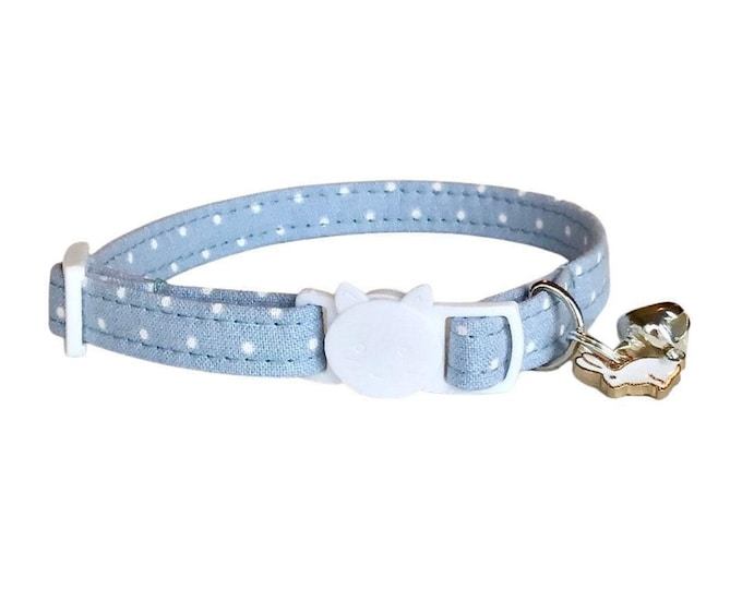 Polka Dot Cat Collar with Bell, Breakaway Kitten Collar