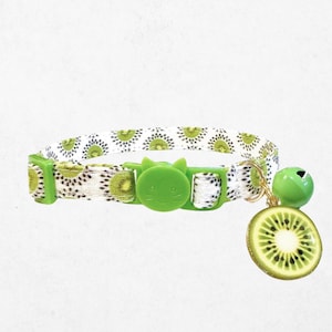 Collare per gatti Kiwi, collare di sicurezza per gattini con ciondolo e campanellino