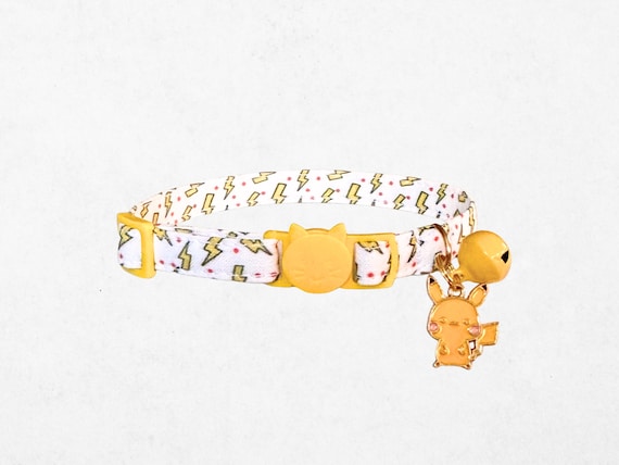 Pikachu Cat Collar - Breakaway, Lightweight Pokemon Theme Fabric, Customizable