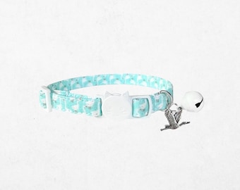 Goose Print Cat Collar with Bell & Charm – Breakaway Safety Buckle, Customizable