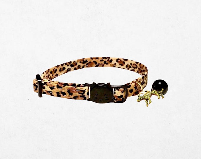 Cheetah Print Cat Collar, Breakaway Buckle, Kitten or Small Dog
