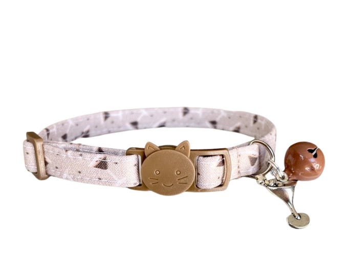 Espresso Martini Cat Collar, Breakaway Buckle with Bell