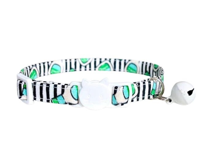 Ranch Style Cat Collar with Bell, Breakaway Buckle