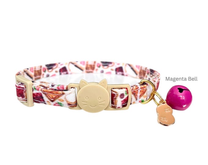 Peanut Butter & Jelly Cat Collar, Breakaway Buckle, Kitten Collar