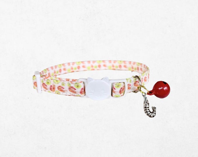 Shrimp & Lemon Cat Collar with Breakaway Buckle, Kitten Collar