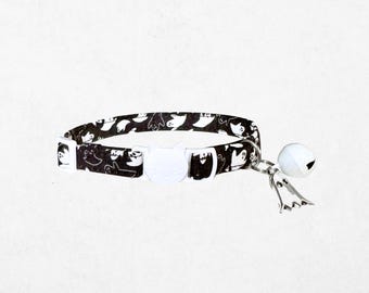 Gothic Katzen Halsband: Halloween Ausreißer Halsband mit Glocke