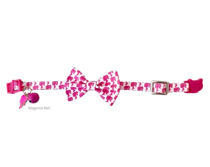 Barbie Cat Collar with Bow, Girly Pink Accessory, Breakaway Buckle